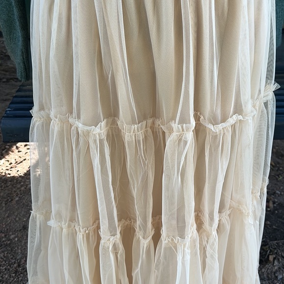 Ruffle Mesh Tiered Skirt in Champagne - Picture 16 of 17